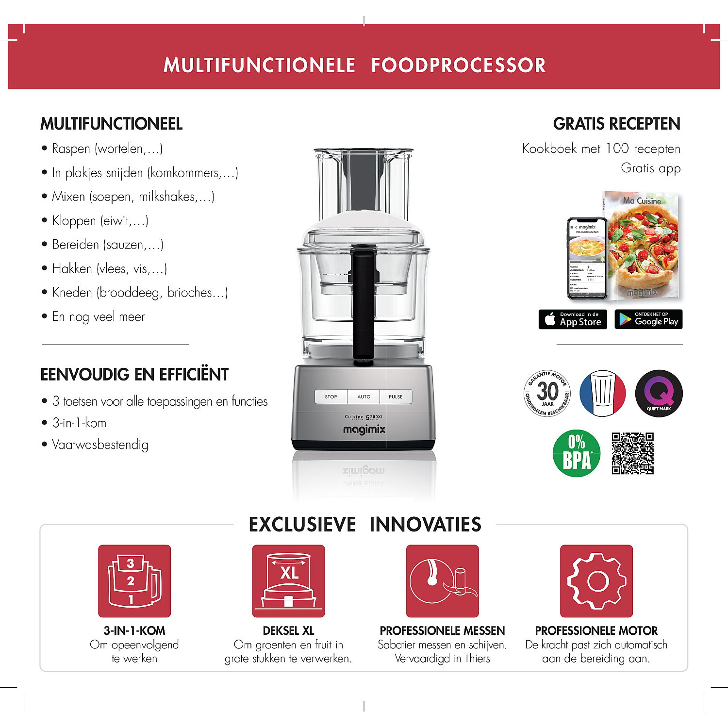 expeditie Formulering Faial Magimix 3200 XL Compact Foodprocessor Rood